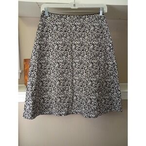 Valerie Stevens Casuals Womens Black/white Geometric Zip Skirt Size 12